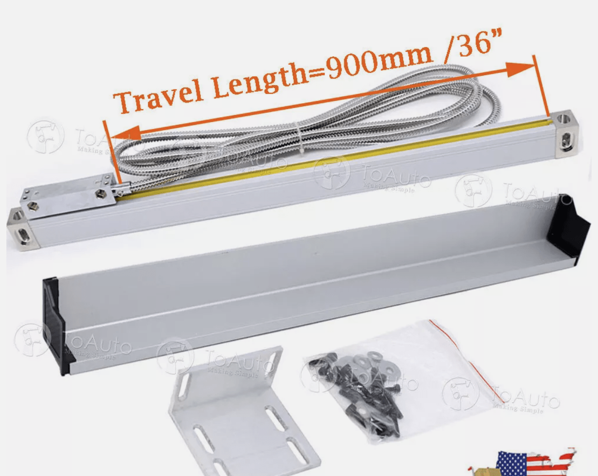 ToAuto 2-Axis DRO Digital Readout Kit For Bridgeport Mill – 12" & 36" Linear Scales, 9x42 Table